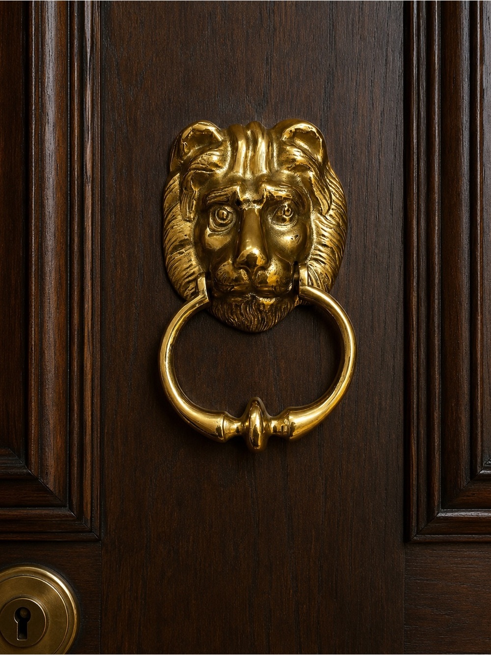 Vintage Solid Brass Lion Head Door Knocker Classic Regal Design Victorian decor
